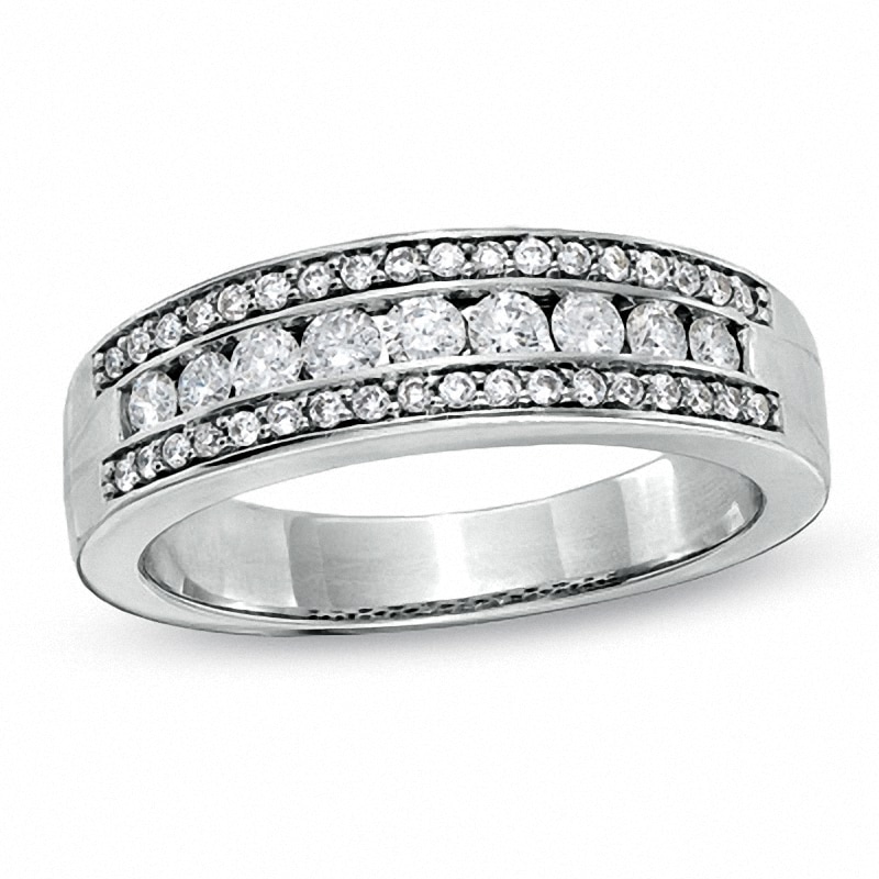 Previously Owned - 0.50 CT. T.W. Diamond Channel Band in 14K White Gold|Peoples Jewellers