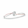 Thumbnail Image 1 of Previously Owned - 0.10 CT. T.W. Diamond Abstract Overlay Bangle in Sterling Silver and 10K Rose Gold