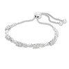 Thumbnail Image 1 of Previously Owned - 0.05 CT. T.W. Diamond Two-Stone Infinity Bolo Bracelet in Sterling Silver - 9.5"