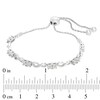 Thumbnail Image 2 of Previously Owned - 0.05 CT. T.W. Diamond Two-Stone Infinity Bolo Bracelet in Sterling Silver - 9.5"