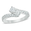 Thumbnail Image 1 of Previously Owned - Ever Us™ 0.50 CT. T.W. Two-Stone Diamond Bypass Ring in 14K White Gold