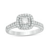 Thumbnail Image 1 of Previously Owned - 0.45 CT. T.W. Princess-Cut Diamond Double Frame Engagement Ring in 14K White Gold