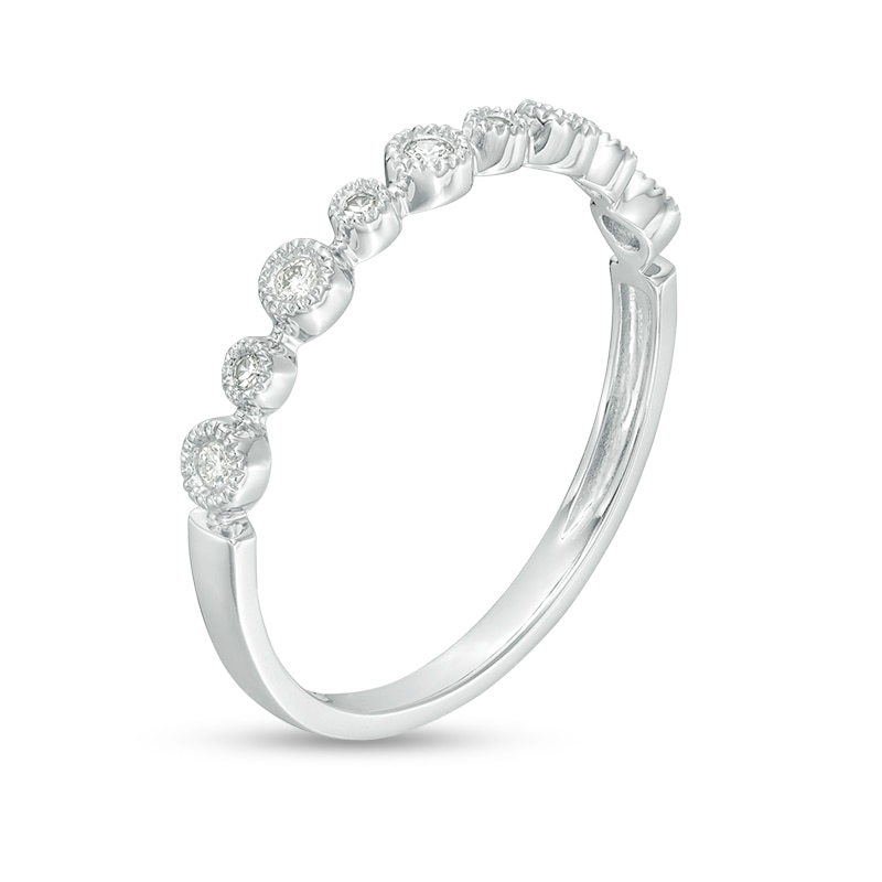Previously Owned - 0.07 CT. T.W. Diamond Bezel-Set Anniversary Band in 10K White Gold