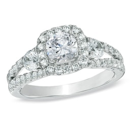 Previously Owned - Celebration Canadian Ideal 1.58 CT. T.W. Diamond Engagement Ring in 14K White Gold