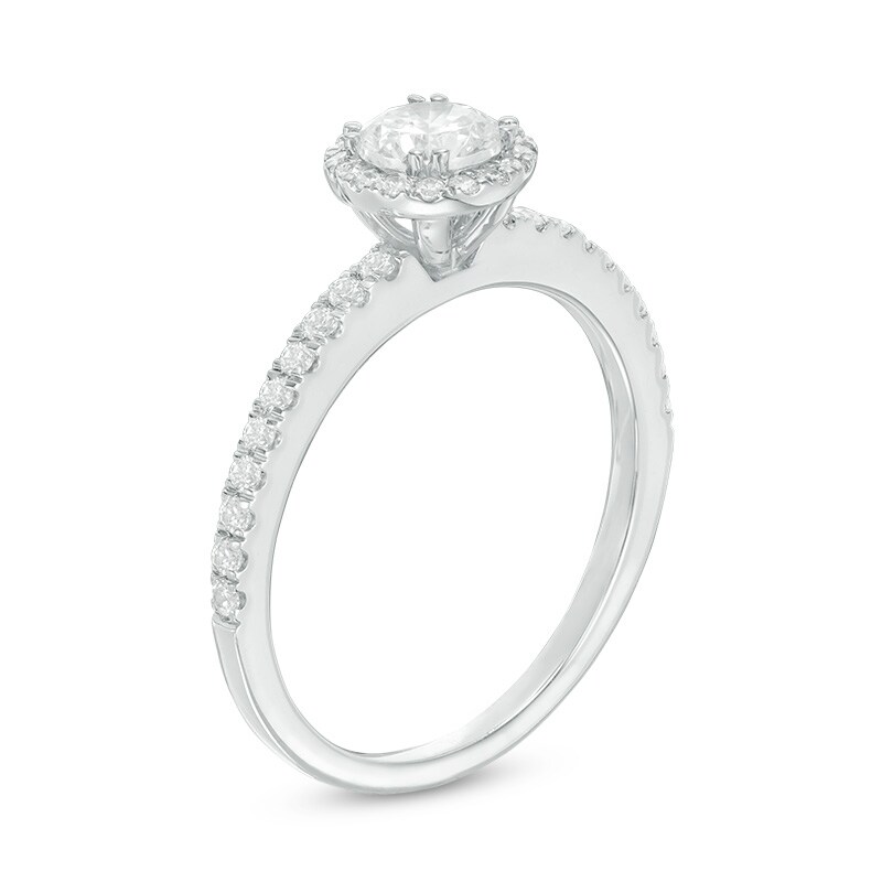 Previously Owned - 0.75 CT. T.W. Diamond Frame Engagement Ring 14K White Gold
