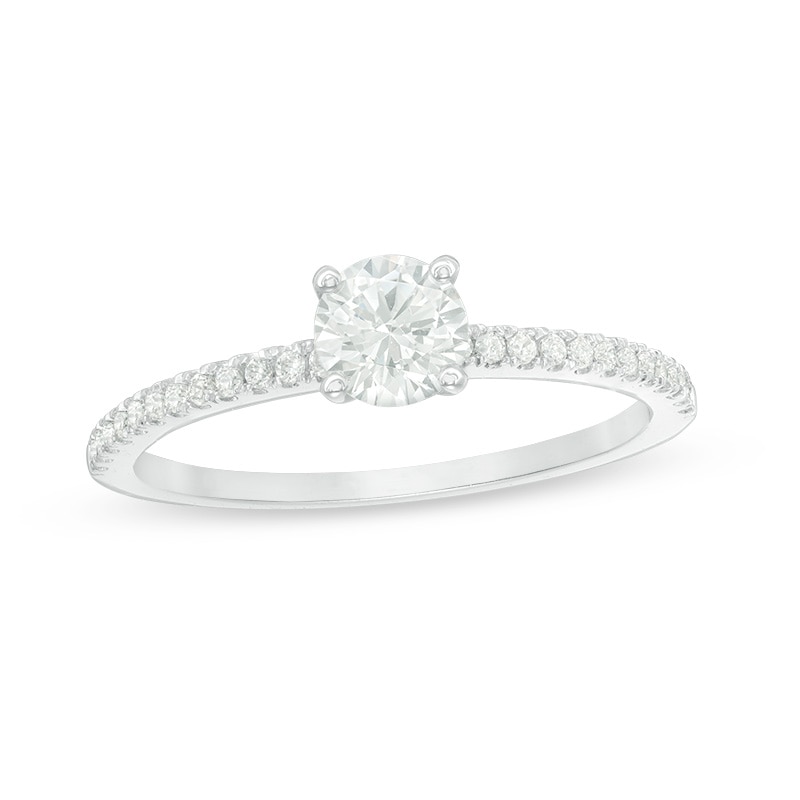 Main Image 1 of Previously Owned - 0.58 CT. T.W. Diamond Engagement Ring in 14K White Gold