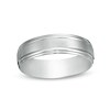 Thumbnail Image 1 of Previously Owned - Men's 6.0mm Brushed Stepped Edge Wedding Band in 14K White Gold