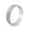 Thumbnail Image 2 of Previously Owned - Men's 6.0mm Brushed Stepped Edge Wedding Band in 14K White Gold