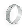 Thumbnail Image 3 of Previously Owned - Men's 6.0mm Brushed Stepped Edge Wedding Band in 14K White Gold