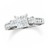 Thumbnail Image 1 of Previously Owned - 1.00 CT. T.W. Quad Princess-Cut Diamond Three Stone Ring in 14K White Gold
