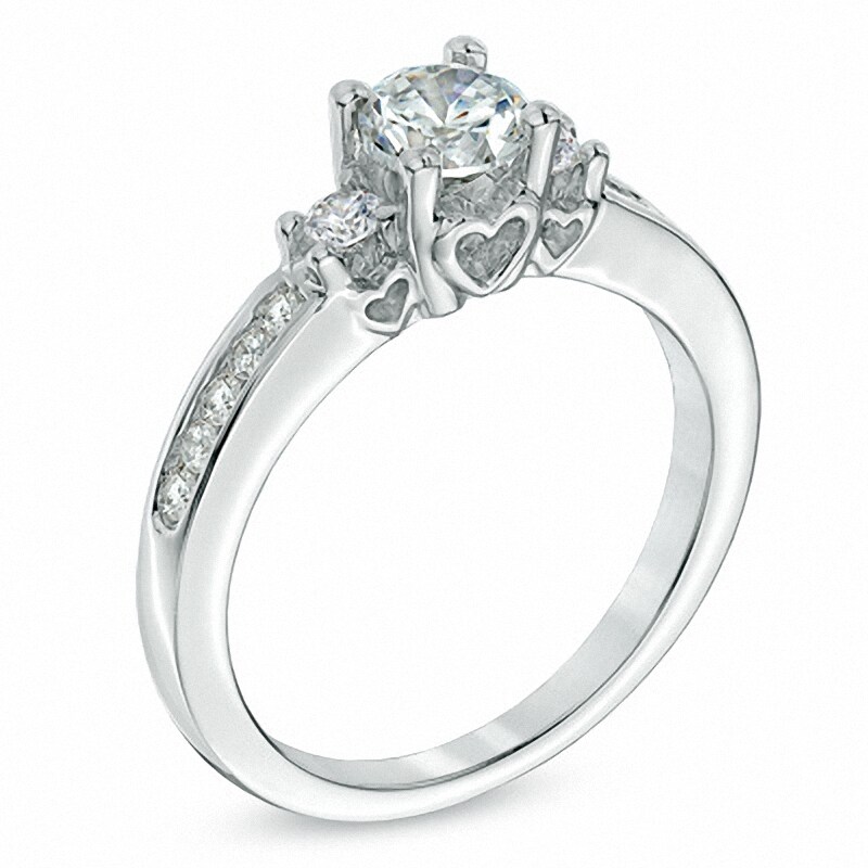 Previously Owned - 1.00 CT. T.W. Diamond Past Present FutureÂ® Engagement Ring in 14K White Gold