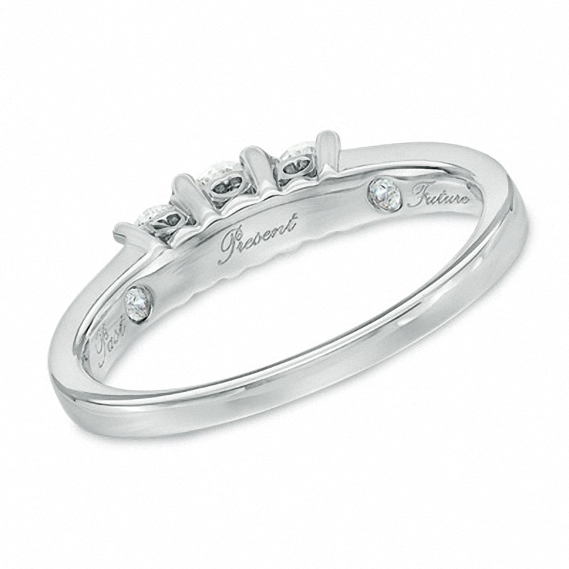 Previously Owned - 1.00 CT. T.W. Diamond Past Present FutureÂ® Engagement Ring in 14K White Gold