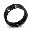 Thumbnail Image 2 of Previously Owned - 0.09 CT. T.W. Diamond Three Stone Black IP Tungsten Wedding Band