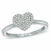 Thumbnail Image 1 of Previously Owned - 0.14 CT. T.W. Diamond Cluster Heart Ring in 10K White Gold