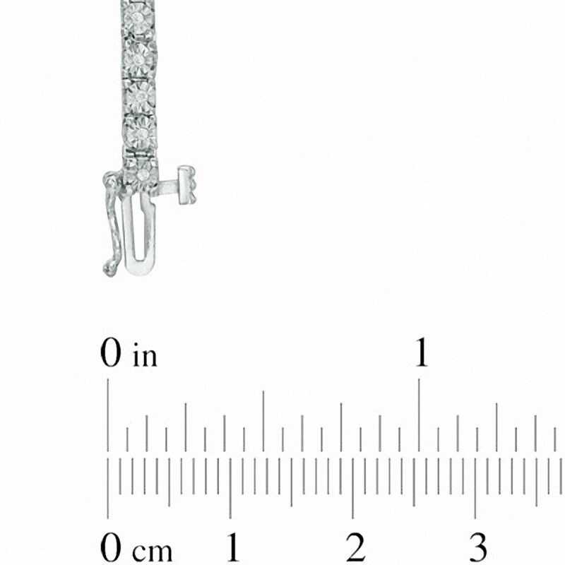 Main Image 2 of Previously Owned - 0.25 CT. T.W. Diamond Tennis Bracelet in Sterling Silver - 7.25"