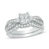 Thumbnail Image 0 of Previously Owned - 0.75 CT. T.W. Quad Princess-Cut Diamond Bridal Set in 14K White Gold
