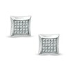 Thumbnail Image 1 of Previously Owned - Men's 0.25 CT. T.W. Diamond Square Stud Earrings in Stainless Steel