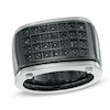 Thumbnail Image 0 of Previously Owned - Men's 0.19 CT. T.W. Enhanced Black Diamond Multi-Row Band in Stainless Steel with Black IP