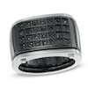 Thumbnail Image 1 of Previously Owned - Men's 0.19 CT. T.W. Enhanced Black Diamond Multi-Row Band in Stainless Steel with Black IP