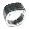 Thumbnail Image 1 of Previously Owned - Men's 0.19 CT. T.W. Enhanced Black Diamond Multi-Row Band in Stainless Steel with Black IP