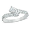 Thumbnail Image 1 of Previously Owned - Ever Us™ 0.50 CT. T.W. Two-Stone Diamond Bypass Ring in 14K White Gold