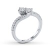 Thumbnail Image 3 of Previously Owned - Ever Us™ 0.50 CT. T.W. Two-Stone Diamond Bypass Ring in 14K White Gold