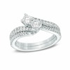 Thumbnail Image 3 of Previously Owned - Ever Us™ 0.50 CT. T.W. Two-Stone Diamond Bypass Ring in 14K White Gold