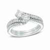 Thumbnail Image 4 of Previously Owned - Ever Us™ 0.50 CT. T.W. Two-Stone Diamond Bypass Ring in 14K White Gold