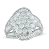 Thumbnail Image 0 of Previously Owned - 2.00 CT. T.W. Diamond Cluster Multi-Row Bypass Ring in 10K White Gold