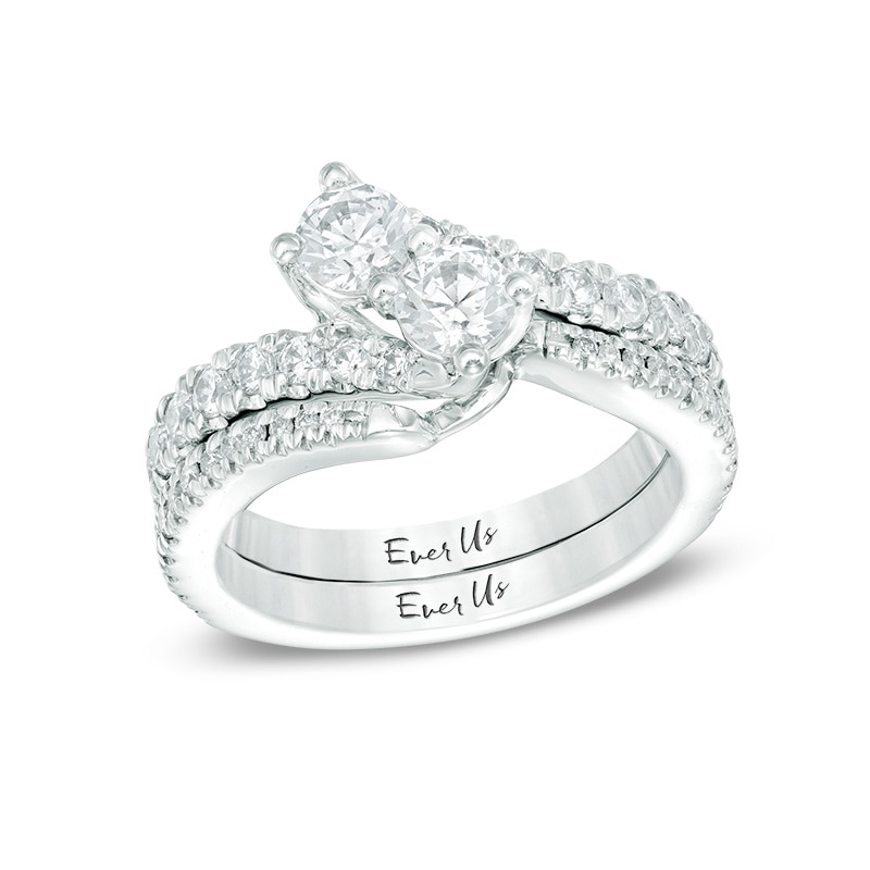 Main Image 3 of Previously Owned - Ever Us™ 0.25 CT. T.W. Diamond Contour Band in 14K White Gold