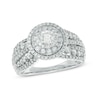 Thumbnail Image 1 of Previously Owned - 1.10 CT. T.W. Diamond Double Frame Multi-Row Shank Engagement Ring in 14K White Gold