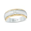 Thumbnail Image 0 of Previously Owned - Ever Us™ Men's 0.20 CT. T.W. Two Stone Square-Cut Diamond Satin Band in 14K Two-Tone Gold