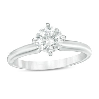 Previously Owned - 0.70 CT.   Diamond Solitaire Engagement Ring in 14K White Gold (H/SI2)