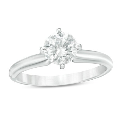 Previously Owned - 0.70 CT.   Diamond Solitaire Engagement Ring in 14K White Gold (H/SI2)