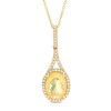 Previously Owned - Oval Multi-Colour Opal and 0.14 CT. T.W. Diamond Frame Drop Pendant in 10K Gold