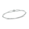 Thumbnail Image 1 of Previously Owned - 0.14 CT. T.W.  Diamond Centre Braid Bangle in Sterling Silver