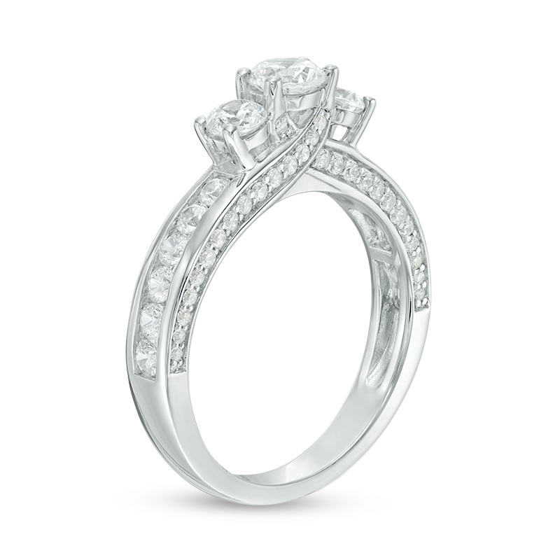 Previously Owned - 1.50 CT. T.W. Diamond Past Present Future® Engagement Ring in 14K White Gold