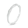 Thumbnail Image 3 of Previously Owned - 0.05 CT. T.W. Baguette and Round Diamond Station Anniversary Band in 10K White Gold