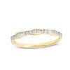 Thumbnail Image 1 of Previously Owned - 0.05 CT. T.W. Baguette and Round Diamond Station Anniversary Band in 10K Gold