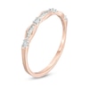Thumbnail Image 3 of Previously Owned - 0.05 CT. T.W. Baguette and Round Diamond Station Anniversary Band in 10K Rose Gold