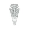 Previously Owned - 1.00 CT. T.W. Princess-Cut Composite Diamond Frame Multi-Row Engagement Ring in 10K White Gold