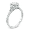 Thumbnail Image 2 of Previously Owned 0.75 CT. T.W. Diamond Oval Frame Vintage-Style Engagement Ring in 14K White Gold (I/I1)