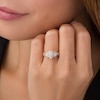 Thumbnail Image 2 of Previously Owned - 0.70 CT. T.W. Diamond Past Present Future® Pear-Shaped Frame Twist Engagement Ring in 10K Rose Gold