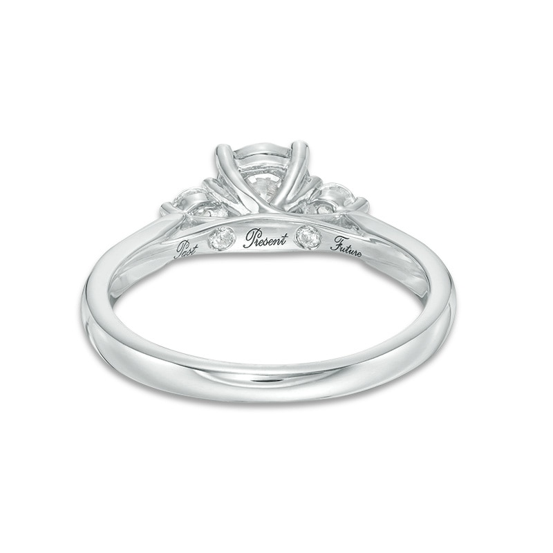 Previously Owned - 0.50 CT. T.W. Diamond Past Present Future® Engagement Ring in 10K White Gold