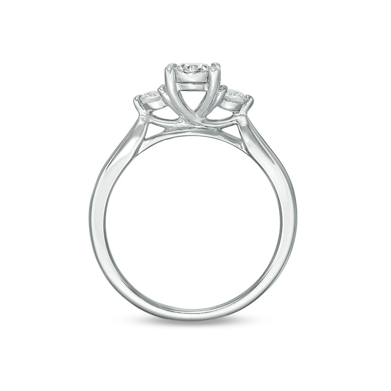 Previously Owned - 0.50 CT. T.W. Diamond Past Present Future® Engagement Ring in 10K White Gold