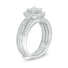 Thumbnail Image 2 of Previously Owned - 0.75 CT. T.W. Quad Princess-Cut Diamond Frame Vintage-Style Bridal Set in 10K White Gold