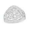 Thumbnail Image 0 of Previously Owned - 1.50 CT. T.W. Composite Diamond Bypass Oval Frame Crossover Ring in 10K White Gold