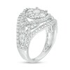 Thumbnail Image 3 of Previously Owned - 1.50 CT. T.W. Composite Diamond Bypass Oval Frame Crossover Ring in 10K White Gold
