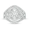 Thumbnail Image 4 of Previously Owned - 1.50 CT. T.W. Composite Diamond Bypass Oval Frame Crossover Ring in 10K White Gold