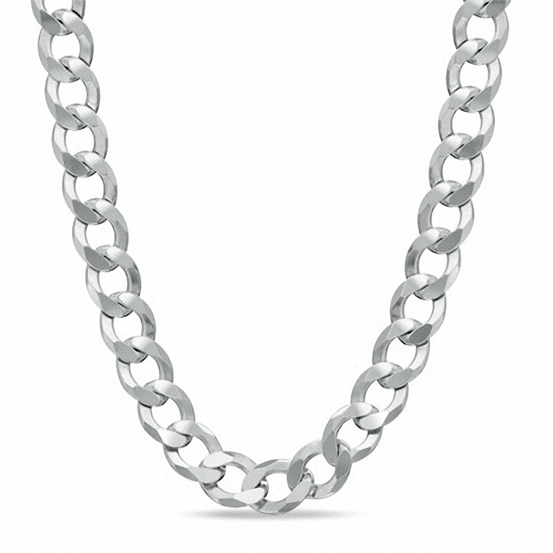 Main Image 1 of Previously Owned - Men's 7.0mm Curb Chain Necklace in Sterling Silver - 22"